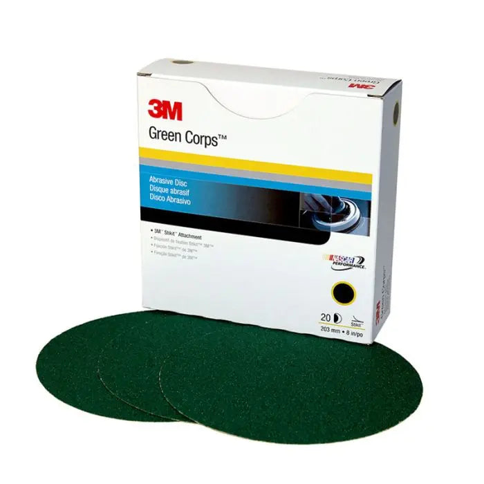 3M™ Green Corps™ Stikit™ Production™ Disc, 01549, 8 in, 80, 50 discs per carton, 5 cartons per case