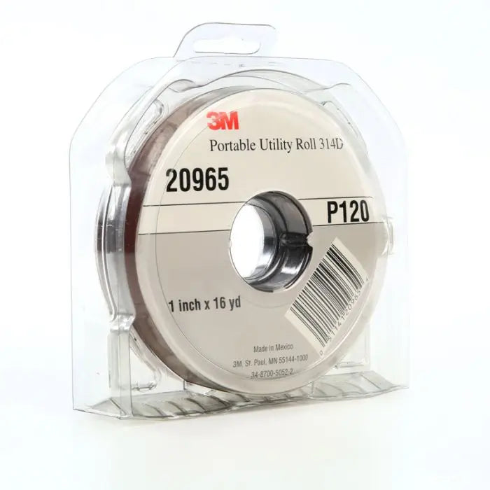 3M™ Portable Utility Cloth Roll 314D, 1 in x 16 yd P120 J-weight, 5 per case