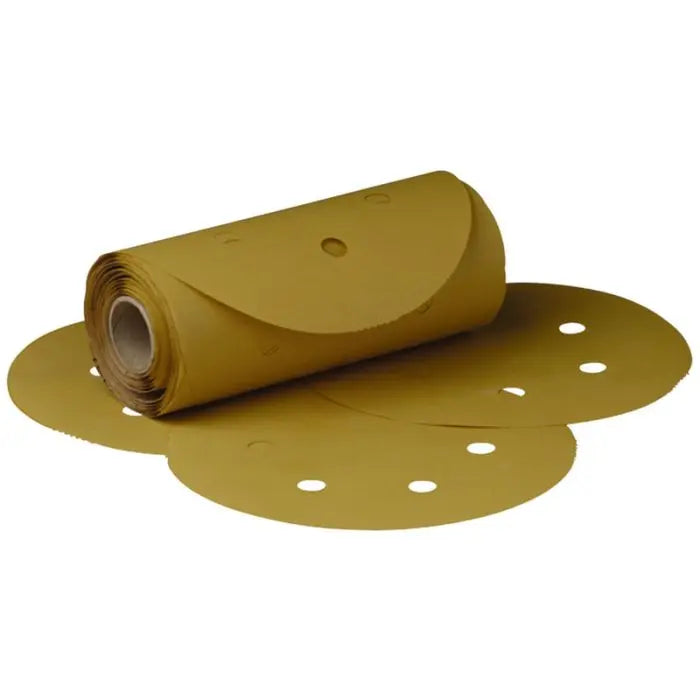 3M™ Stikit™ Gold Film Disc Roll Dust Free, 01379, 6 in, P180, 125 discs per roll, 4 rolls per case