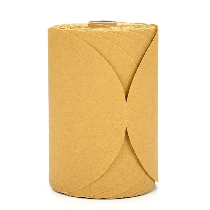 3M™ Stikit™ Gold Paper Disc 216U, 49916, 6 in, P120A, 125 discs per roll, 10 rolls per case