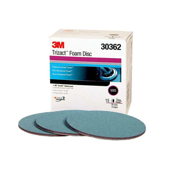 3M™ Trizact™ Hookit™ Foam Disc, 30362, 3 in, P5000, 15 discs per carton, 4 cartons per case