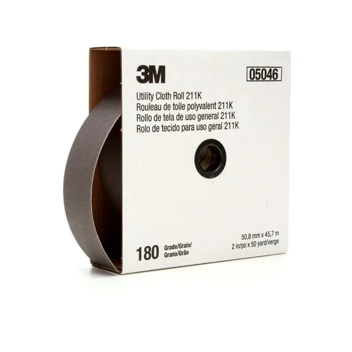 3M™ Utility Cloth Roll 211K, 2 in x 50 yd 180 J-weight, 5 per case