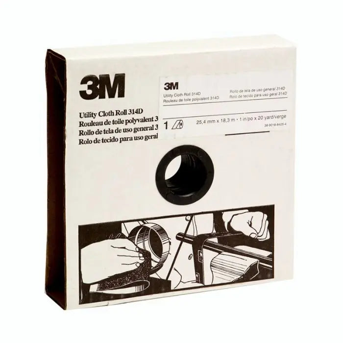 3M™ Utility Cloth Roll 314D, 1 in x 50 yd P150 J-weight, 5 per case