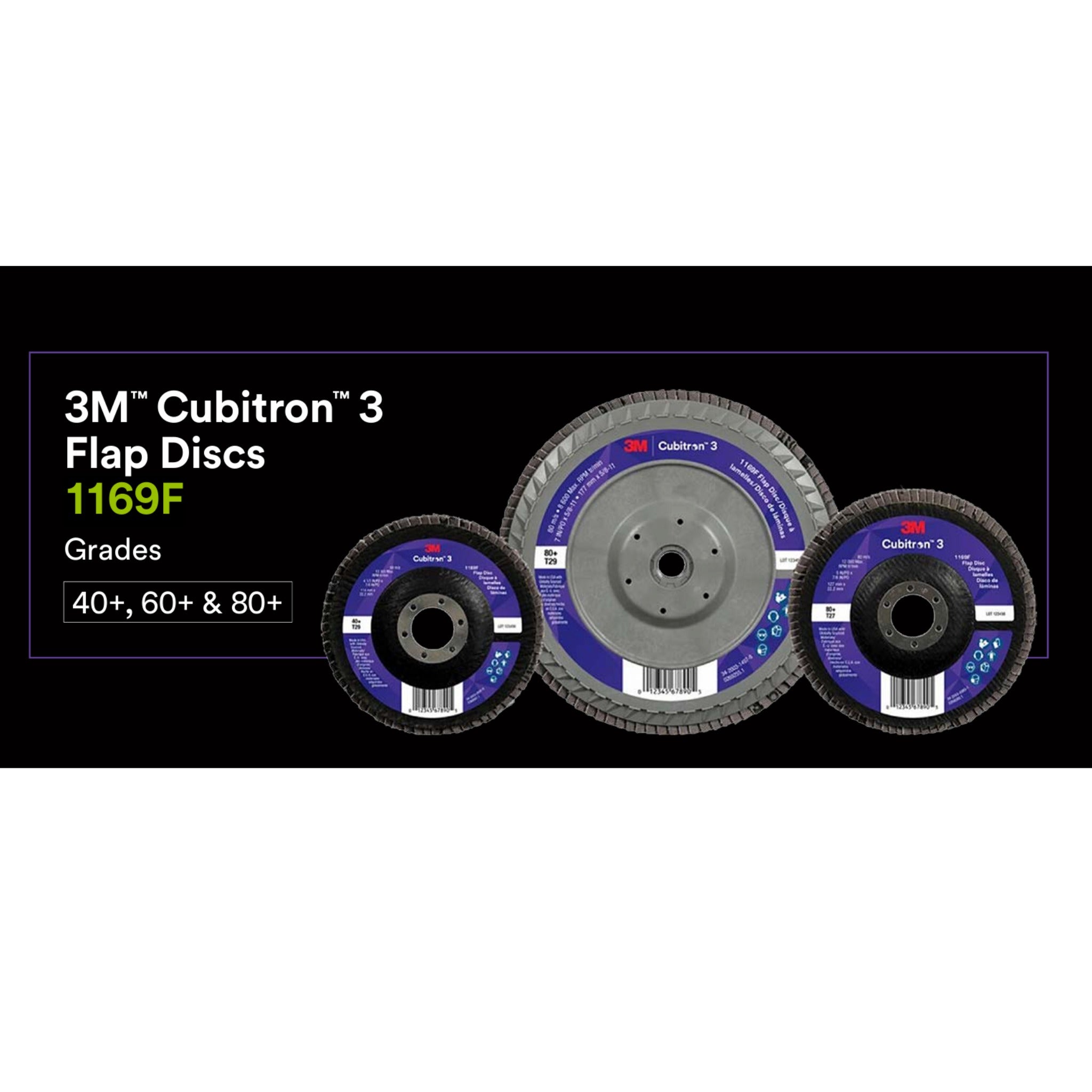 3M Cubitron 3 Flap Disc 1169F Available Grades