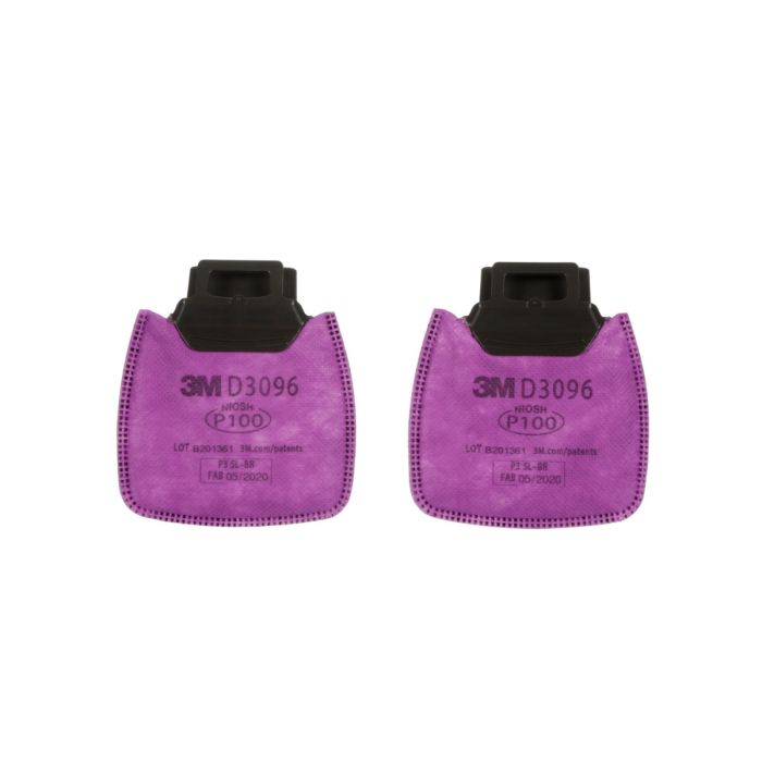 3M D3096 Secure Click Particulate Filter P100 with Nuisance Level Acid Gas Relief, Case of100