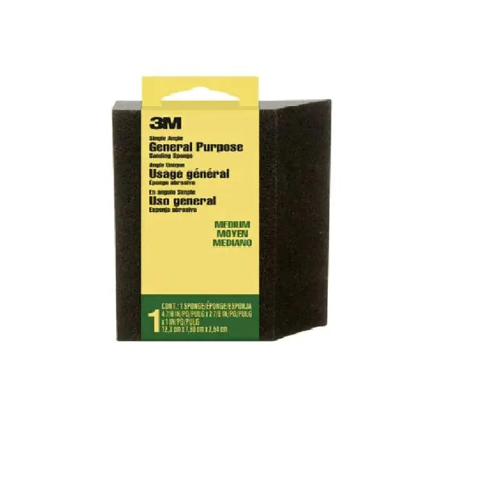 3M CP-041-ESF General Purpose Sanding Sponge, Single Angle, Medium Grade, Case of 24