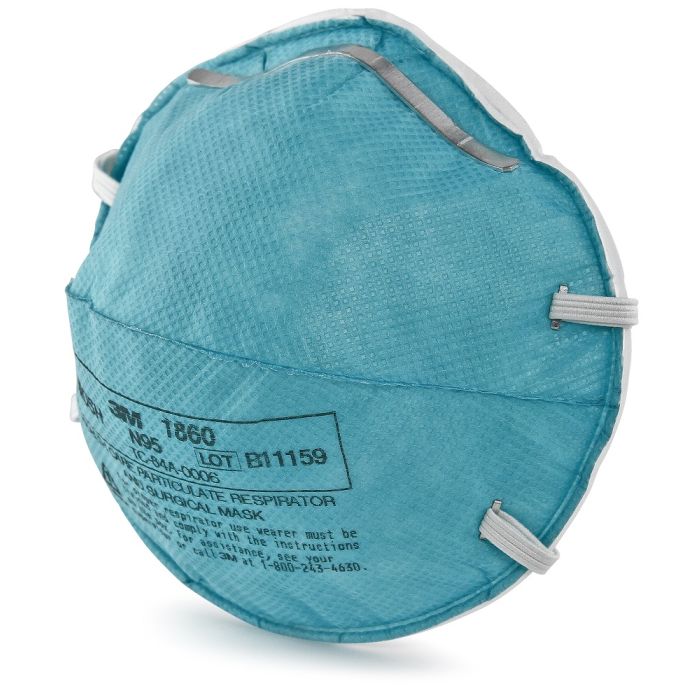 3M 1860 N95 Health Care Particulate Respirator and Surgical Mask, Box of 20