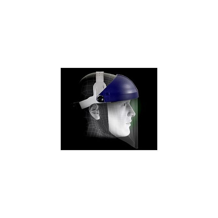 3M™ Ratchet Headgear H8A, 82783-00000, with 3M™ Clear Polycarbonate Faceshield WP96