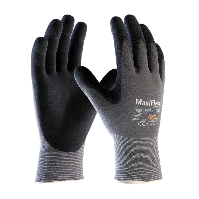 PIP ATG 42-874 MaxiFlex Ultimate Gloves AD-APT Nitrile Micro Foam, Gray, Box of 12