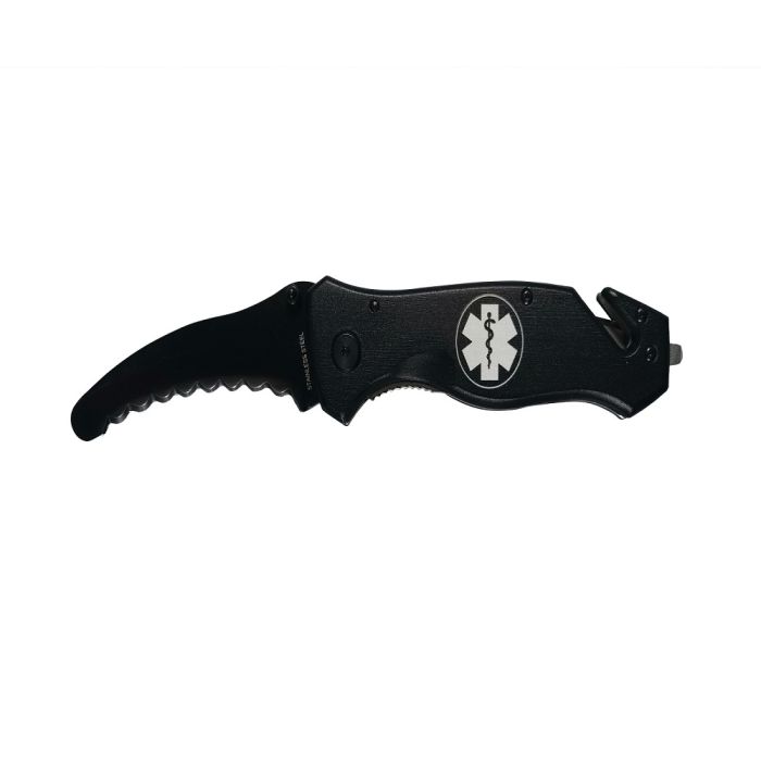 EMI 430 The Rescuer Emergency Knife, Star Of Life Emblem, Black, One Size, 1 Each