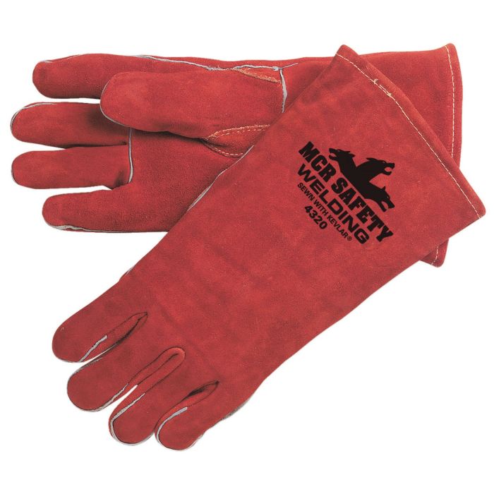 MCR Safety 4320 Premium Select Shoulder Leather Welding Work Gloves, Russet, X-Large, Box of 12 Pairs