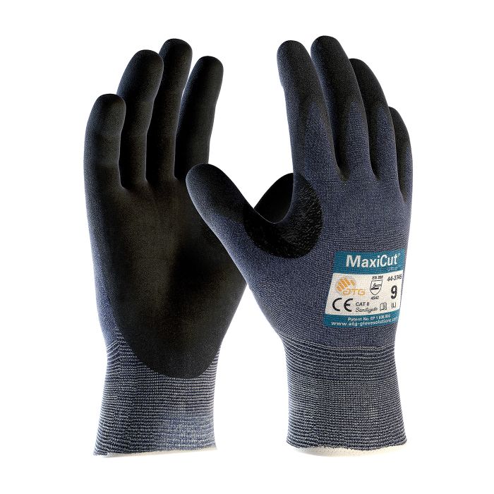PIP ATG 44-3745 MaxiCut Ultra Seamless Knit Engineered Yarn Glove - Nitrile Coated MicroFoam Grip - Touchscreen Compatible, Case of 12