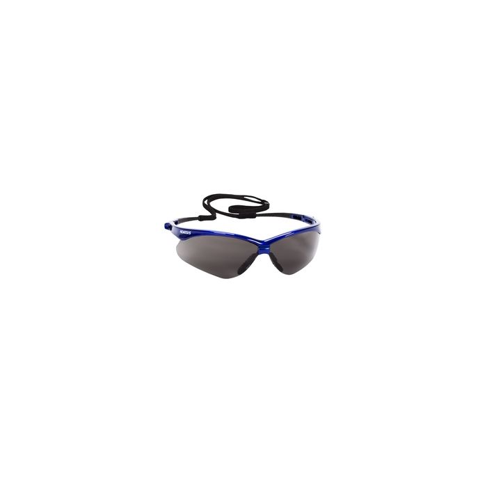 Jackson Safety V30 Nemesis Safety Glasses, Smoke Anti-Fog Lenses with Metallic Blue Frame, Box of 12