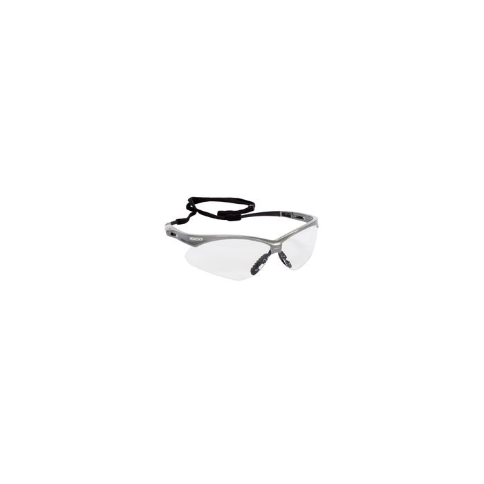 Jackson Safety Nemesis Safety Glasses, Clear Anti-Fog Lenses with Silver Frame, Box of 12