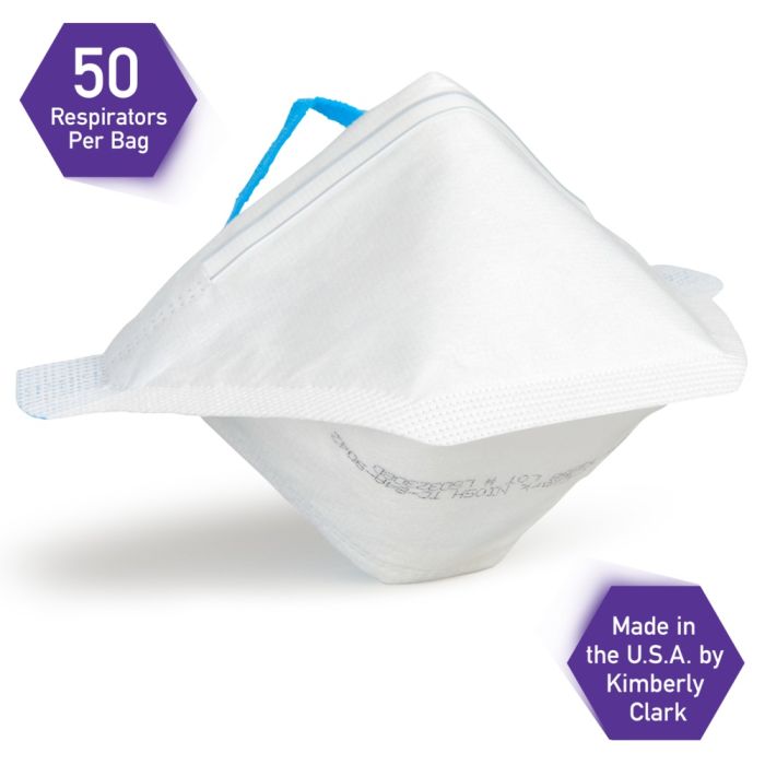 Kimberly-Clark Kimtech 54066 N95 Pouch Respirator White Small Case of 300