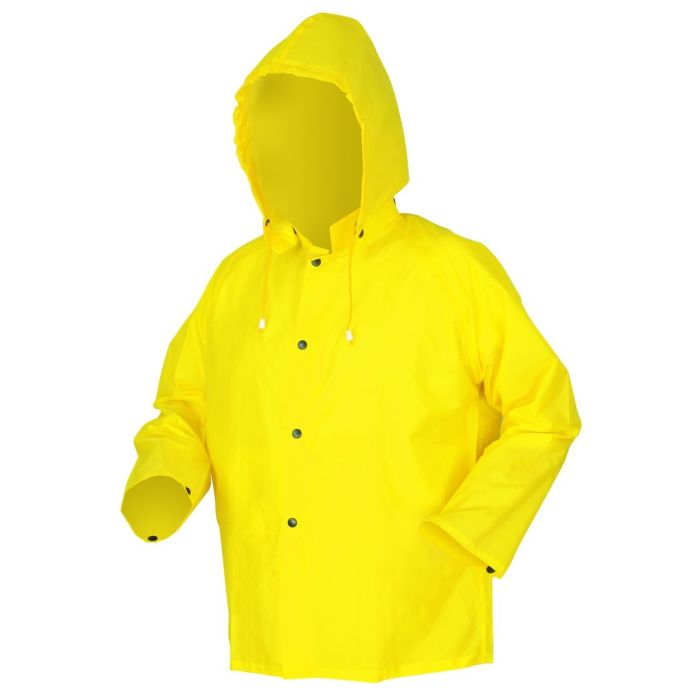 MCR Safety 550J Navigator Series Waterproof Rain Jacket with Detachable Hood, Yellow, 1 Each