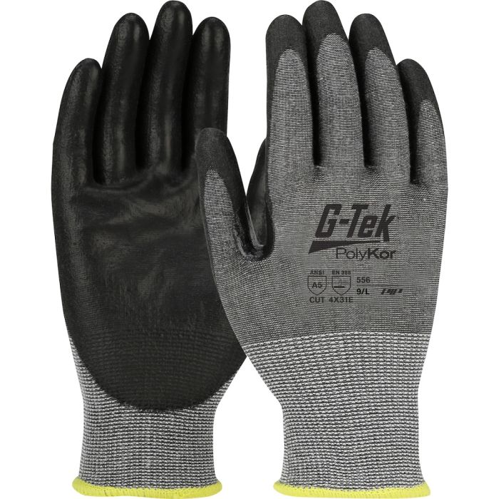 PIP G-Tek 556 PolyKor Blended Glove with Polyurethane Coated Smooth Grip on Palm & Fingers - Touchscreen Compatible, 1 Pair
