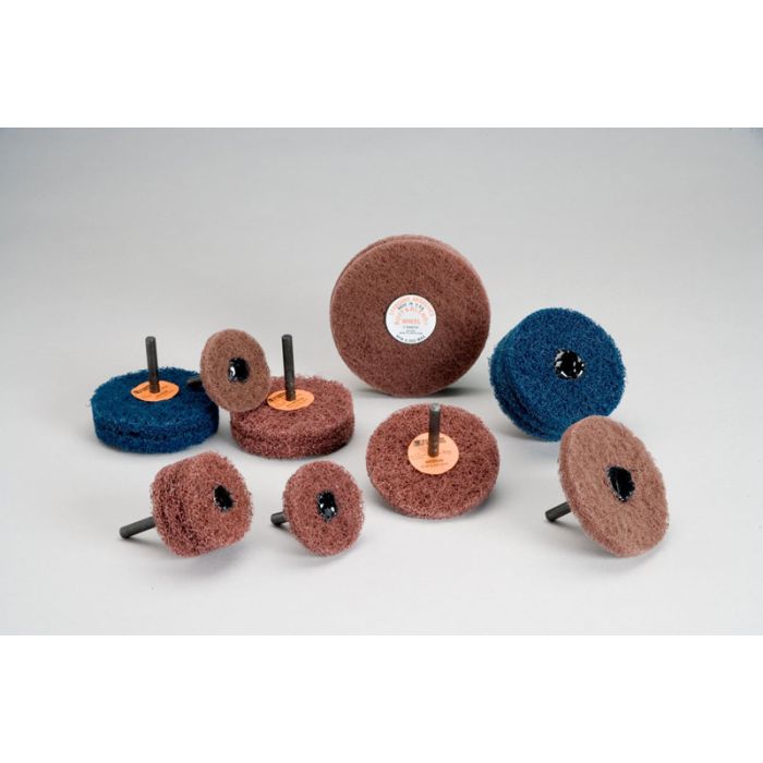 Standard Abrasives™ Buff and Blend HS Wheel 880475, 3 in x 2 Ply x 1/4 in A MED, 10 per inner 100 per case