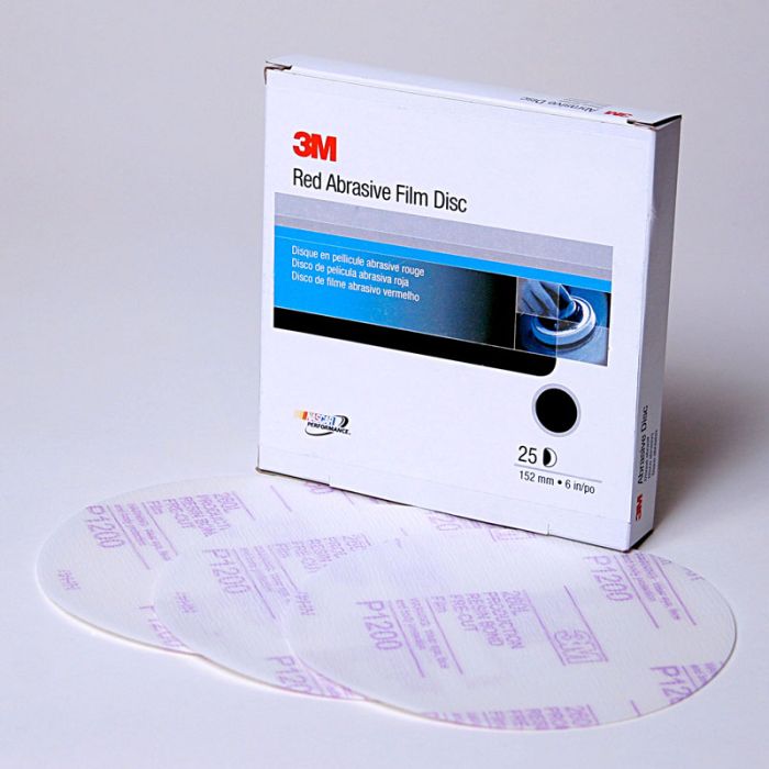3M™ Stikit™ Red Finishing Film Abrasive Disc 260L, 01104, 6 in, P1000, 25 discs per carton, 4 cartons per case