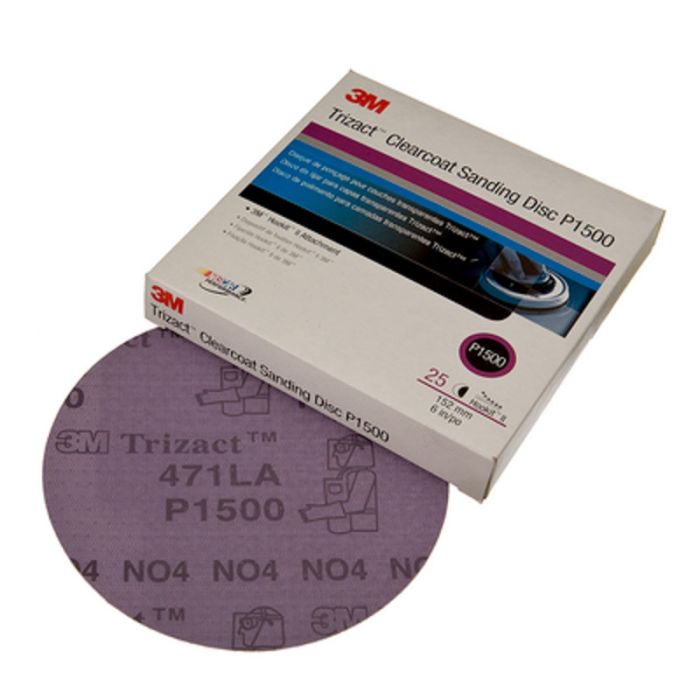 3M™ Trizact™ Hookit™ Clear Coat Sanding Abrasive Disc 471LA, 02094, 3 in, P1500, 25 discs per carton, 4 cartons per case