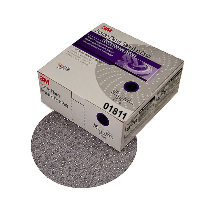 3M™ Hookit™ Purple Clean Sanding Disc 334U, 30761, 6 in, P600 grade, 50 discs per carton, 4 cartons per case