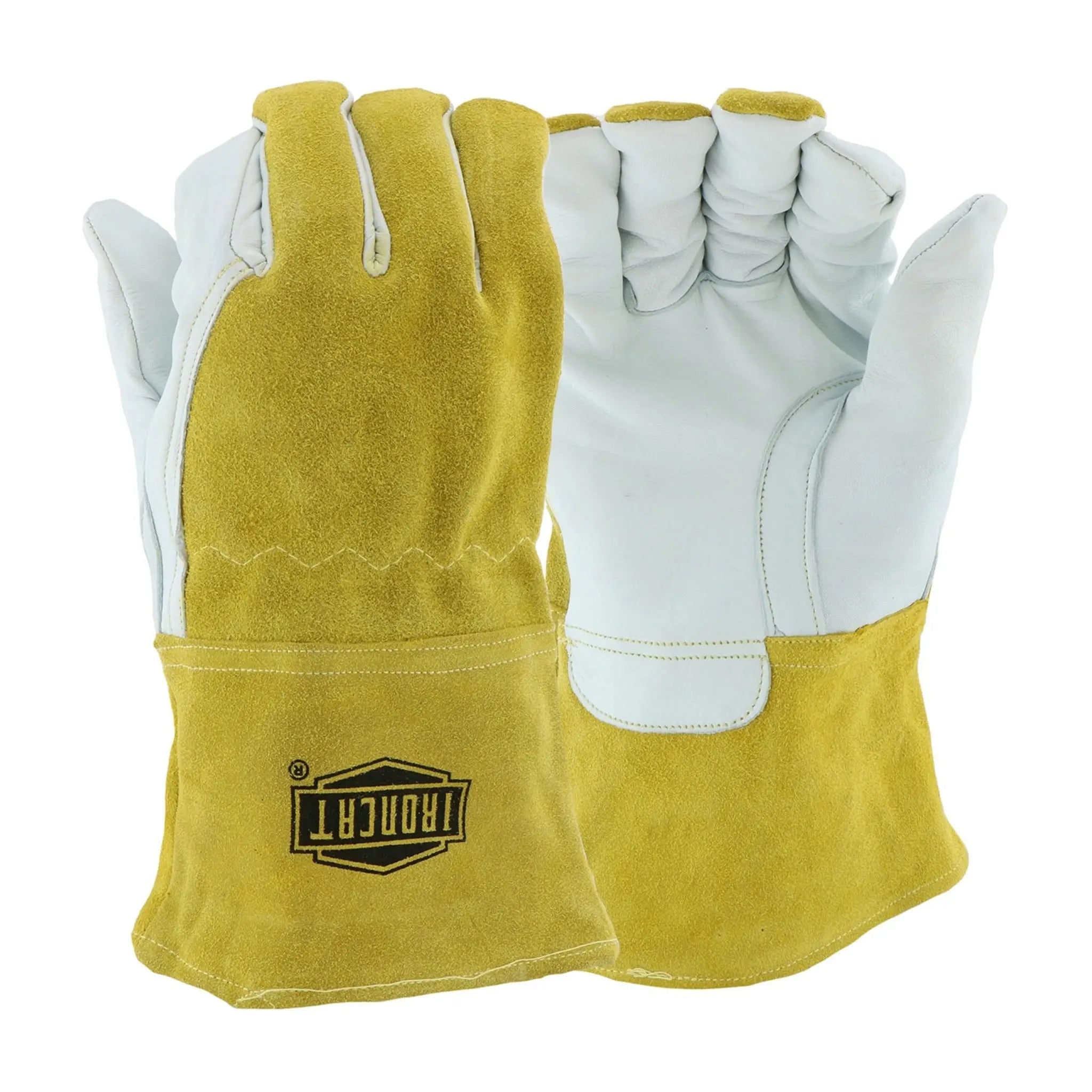 PIP Ironcat 6143 Goatskin/Cowhide MIG Welding Gloves - Brown, 1 Dozen