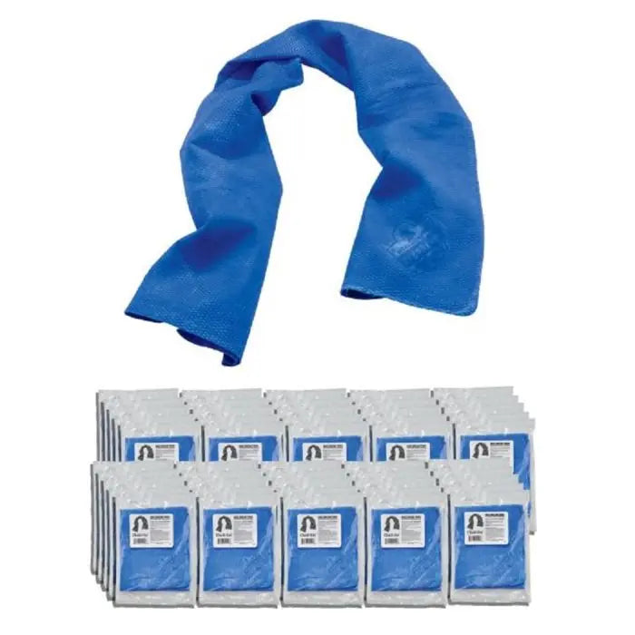 Ergodyne Chill-Its 6602 PVA Evaporating Cooling Towel, Blue, One Size, Case of 50