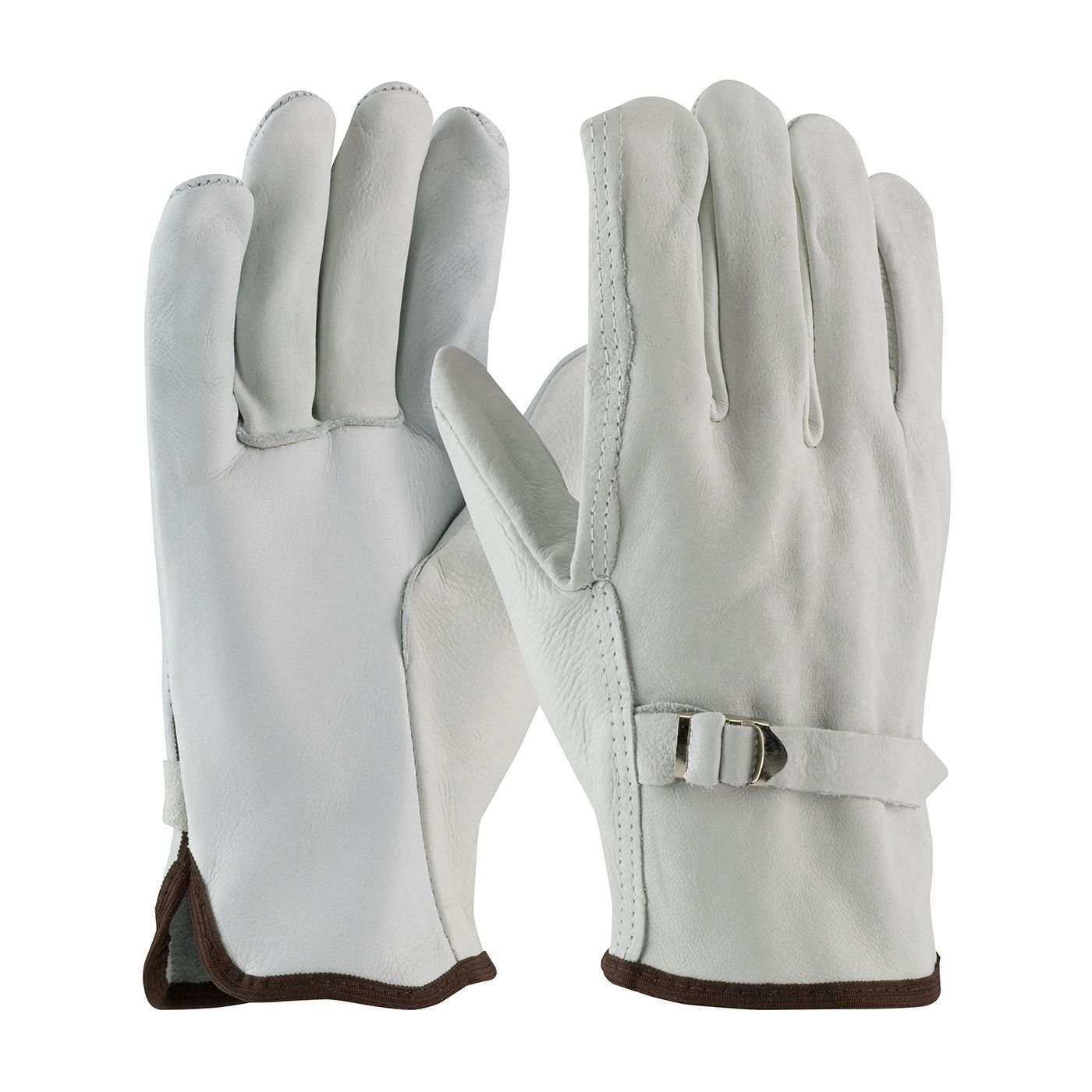 PIP 68-158 Superior Grade Leather Pull Strap Driver's Glove - Straight Thumb 120/Pair