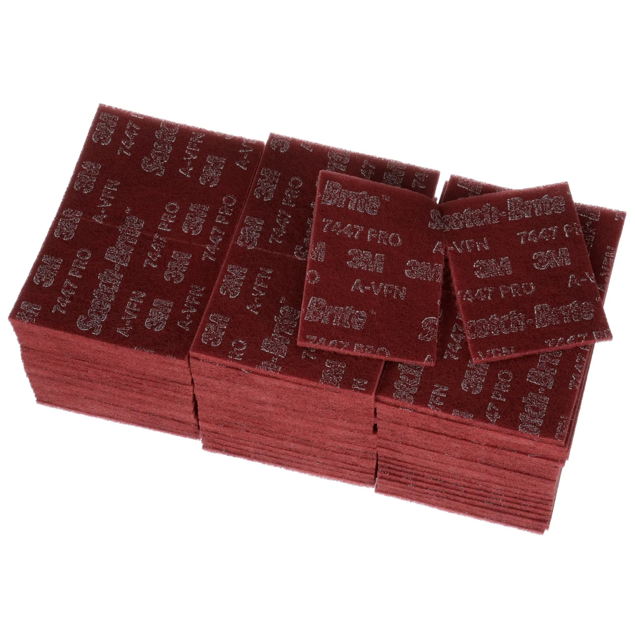 3M Scotch-Brite 7000027560/7447B Hand Pad, HP-HP, Aluminum Oxide Very Fine, Maroon, 6 in x 9 in, Case of 60 