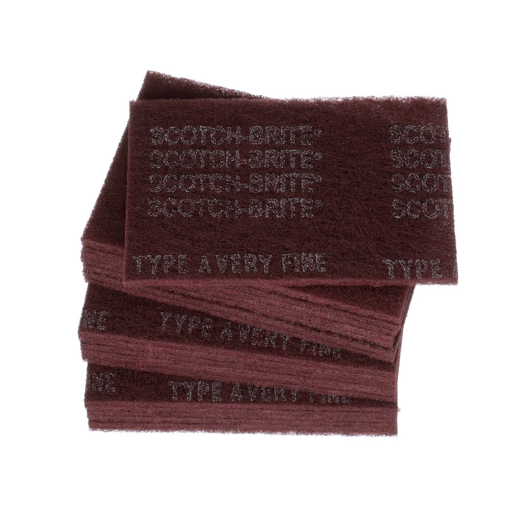 3M Scotch-Brite 7000045971/07447 Hand Pad, HP-HP, Aluminum Oxide Very Fine, Maroon, 6 in x 9 in, Box of 20