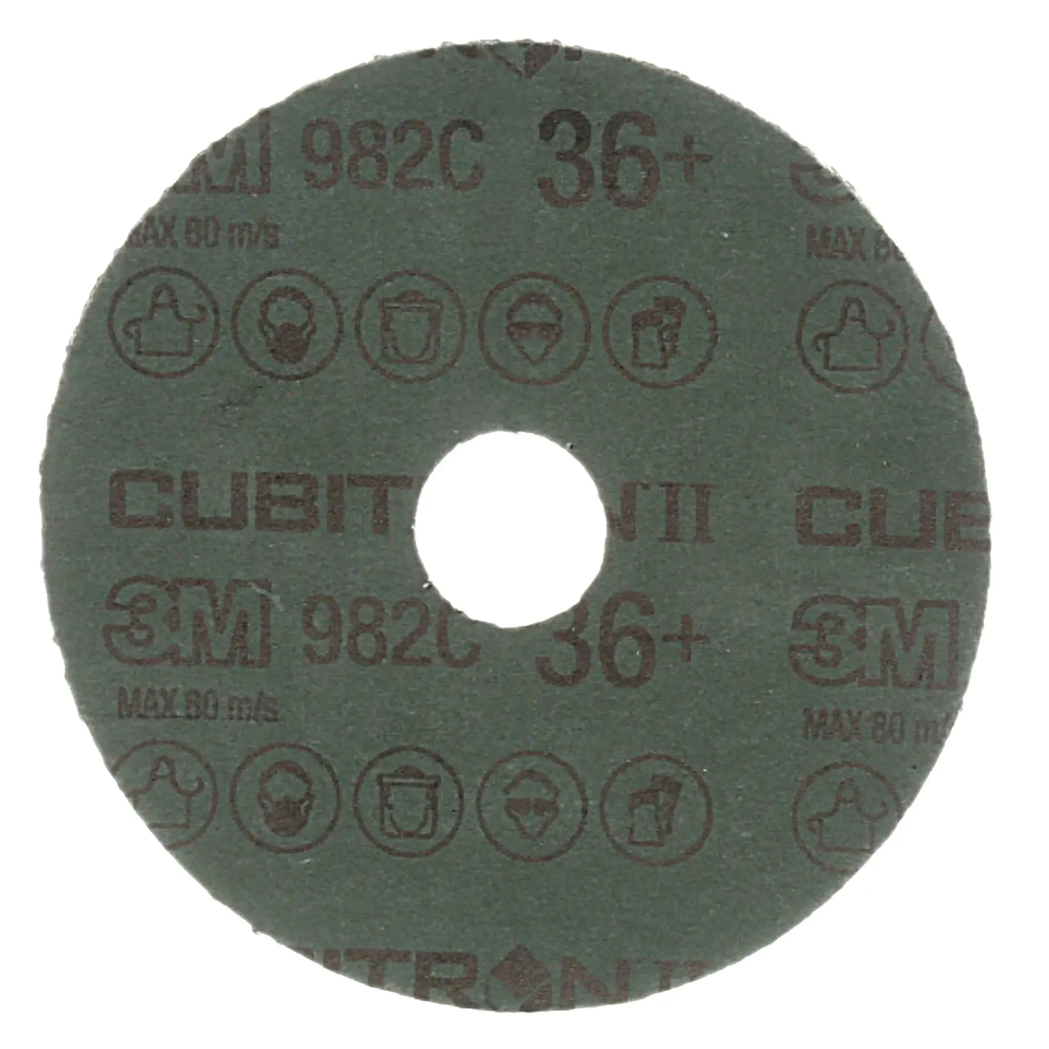 3M Cubitron II 7000148153/982C Fibre Disc, 36+, 4-1/2 in x 7/8 in, Die 450E, Back