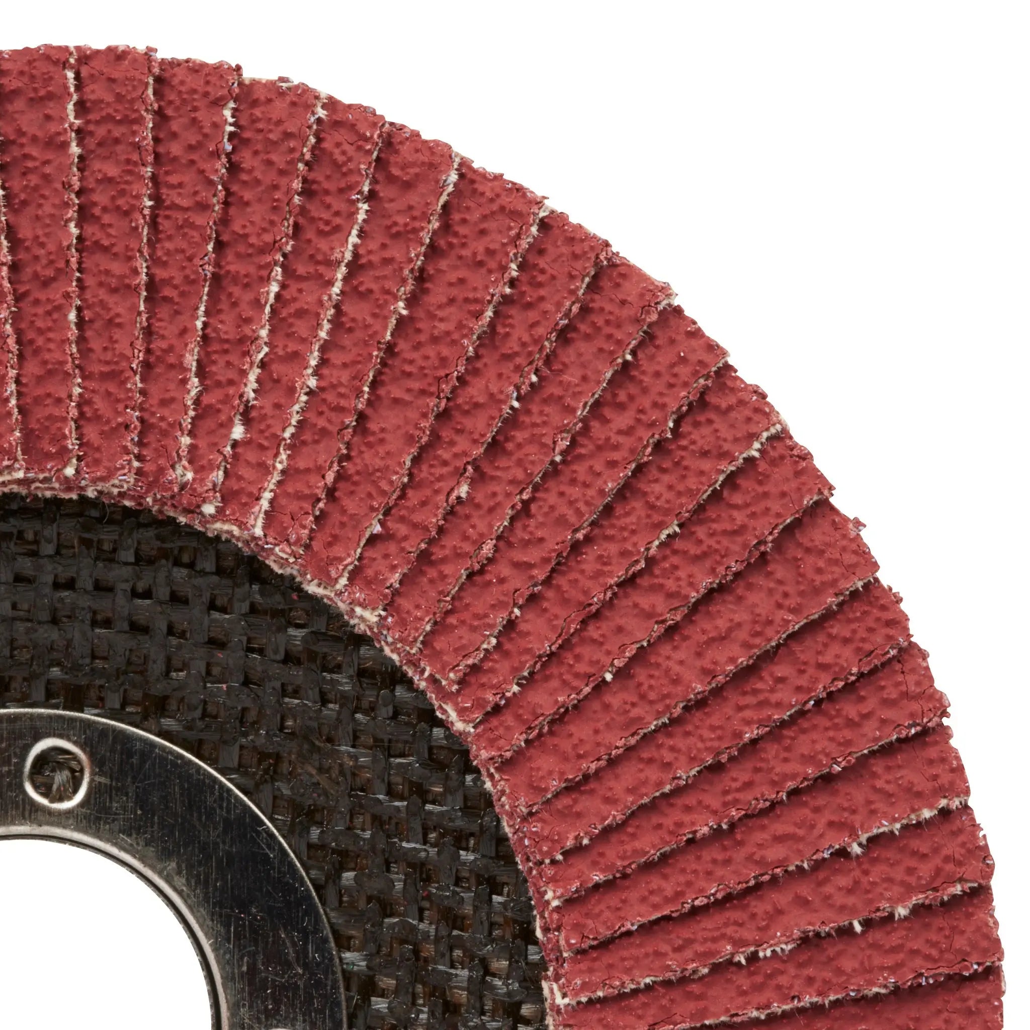 3M Cubitron II 7000148181/967A Flap Disc, 40+, T27, 4-1/2 in x 7/8 in, Closeup
