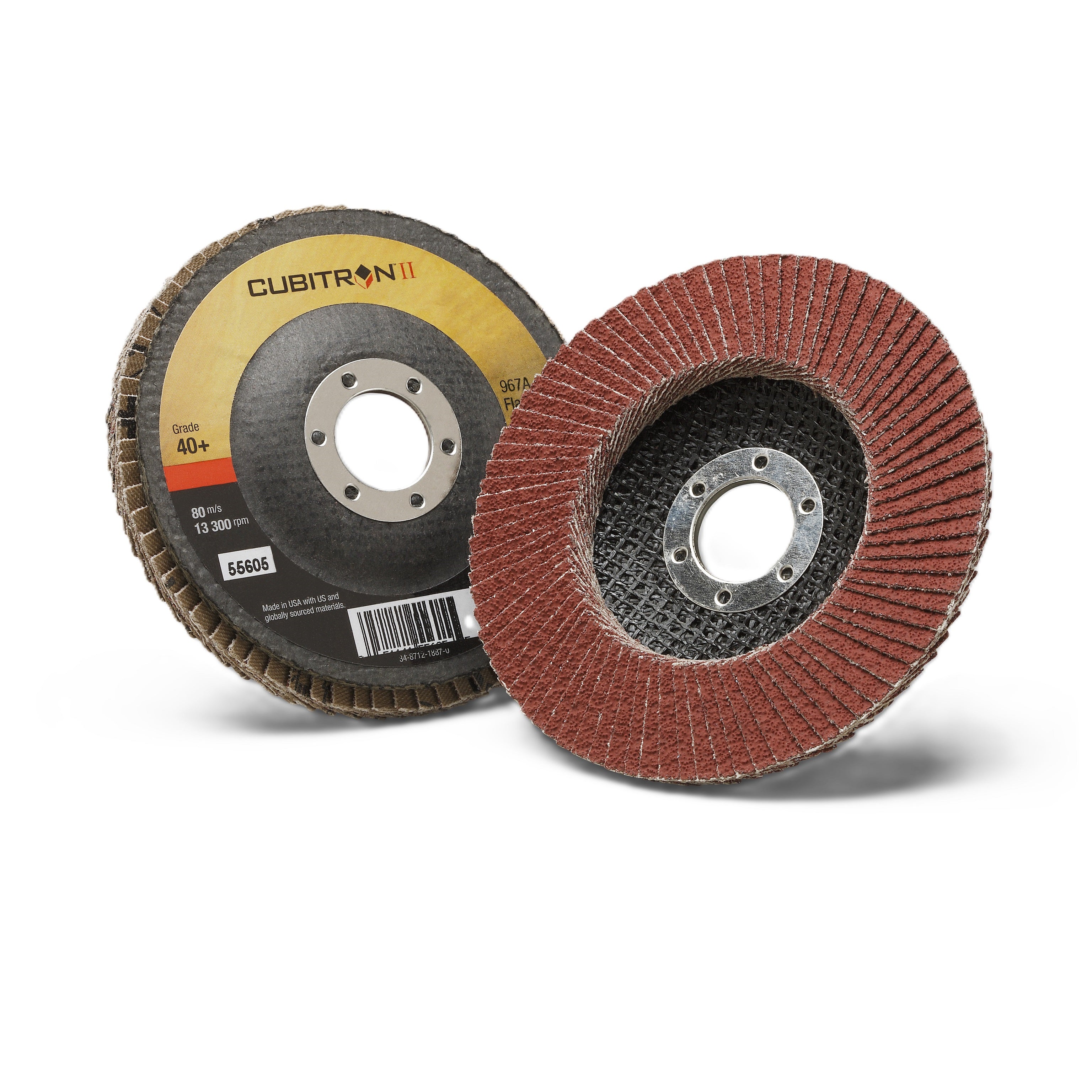 3M Cubitron II 7000148181/967A Flap Disc, 40+, T27, 4-1/2 in x 7/8 in, Main Image