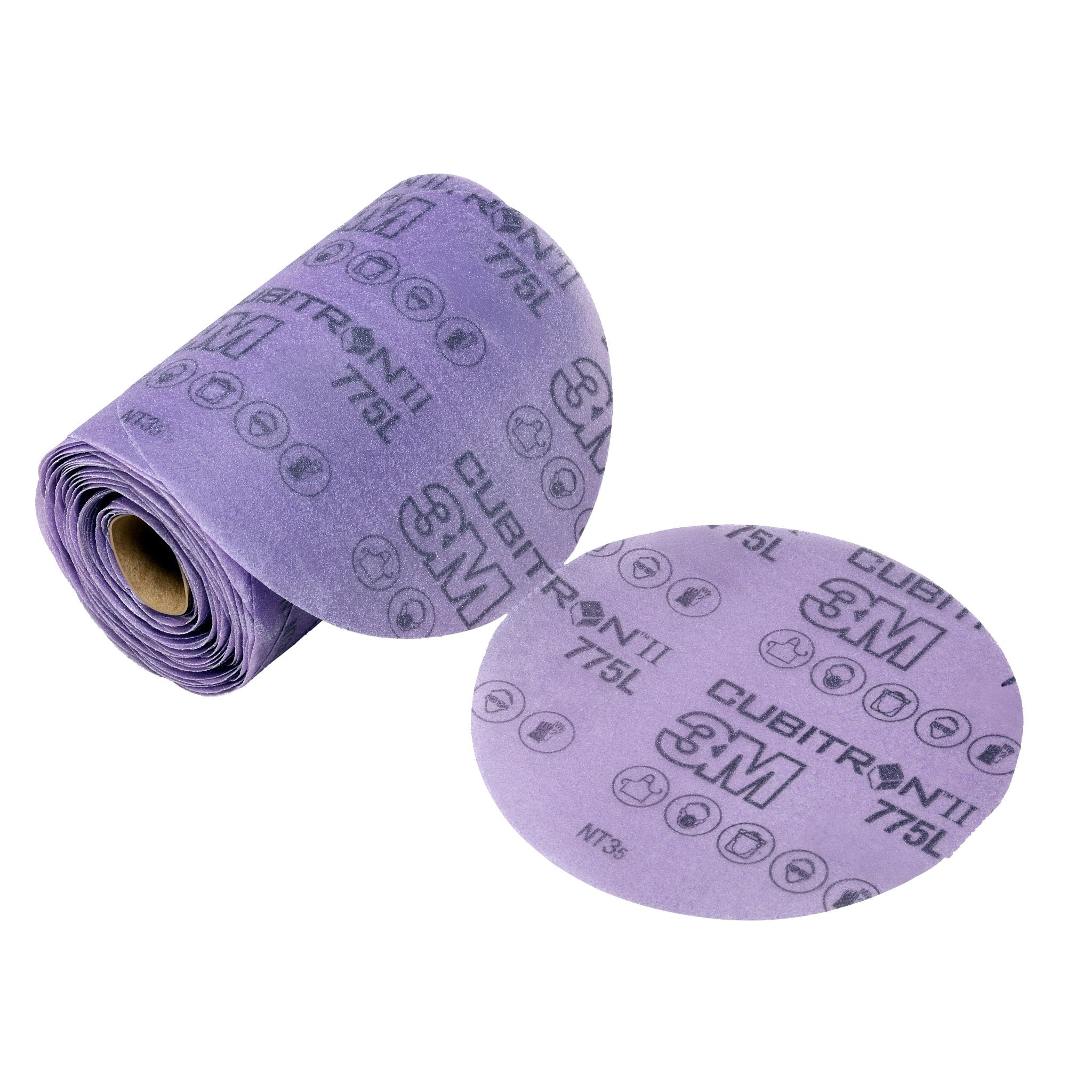 3M Cubitron II 7100045901/775L Stikit Film Disc Roll, 80+ 3MIL, 5 in x NH, Die 500X 