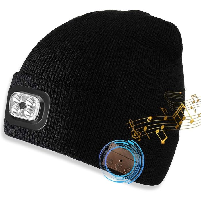Bluetooth Beanie Hat with LED Light
