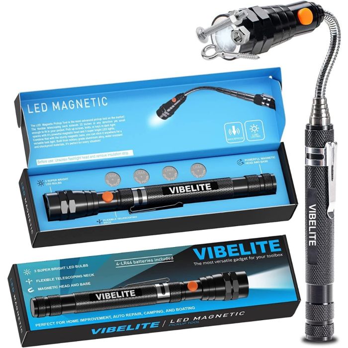 Vibelite Extendable Flashlight with Telescoping Magnet