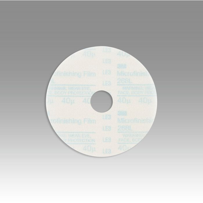 3M™ Hookit™ Microfinishing Film Disc 268L, Type D, 3 in x 7/8 in 40 Micron, 100 per inner 1000 per case