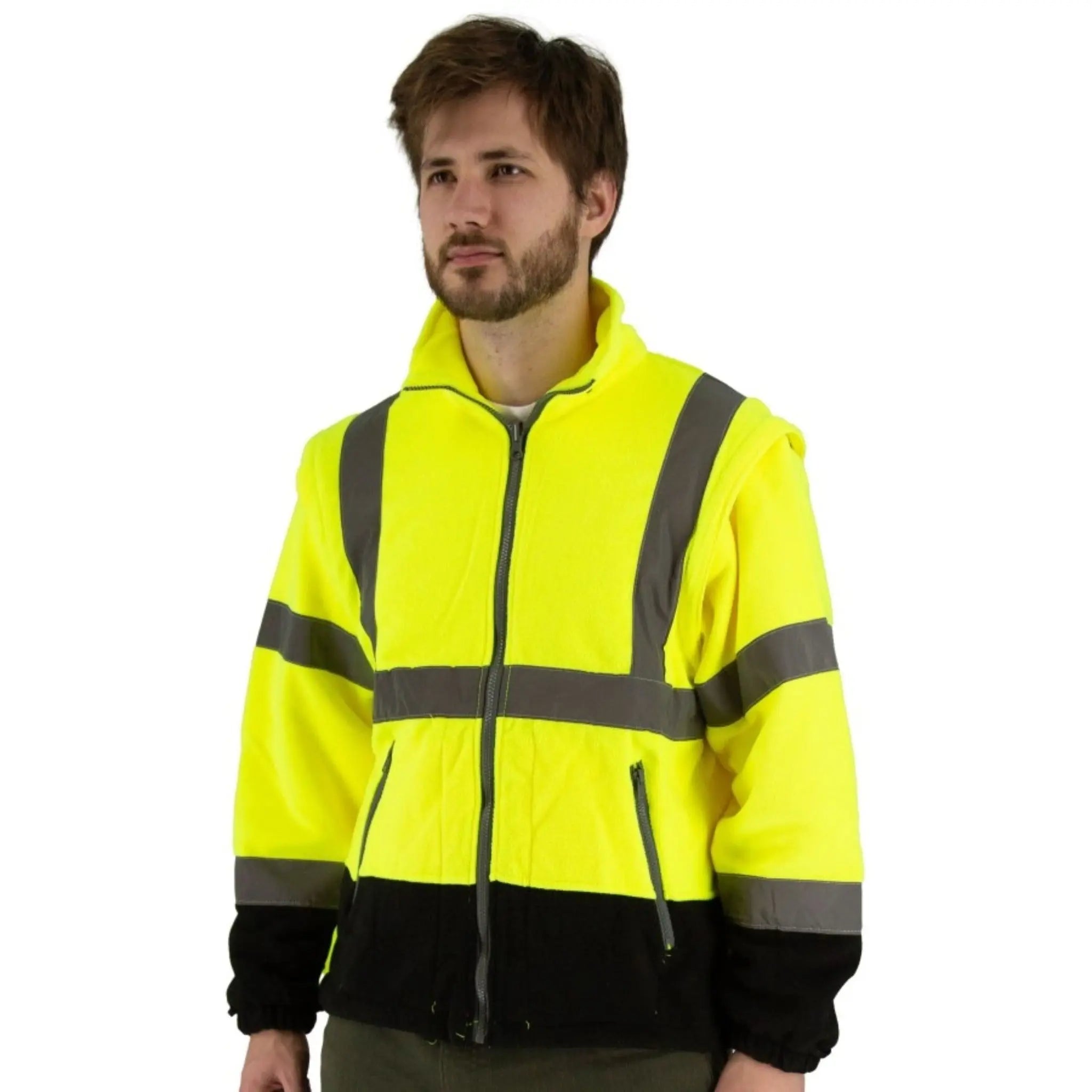 MAJESTIC GLOVE 75-1383 High Visibility 8-in-1 Waterproof Jacket with High Visibility Liner-No-Hood