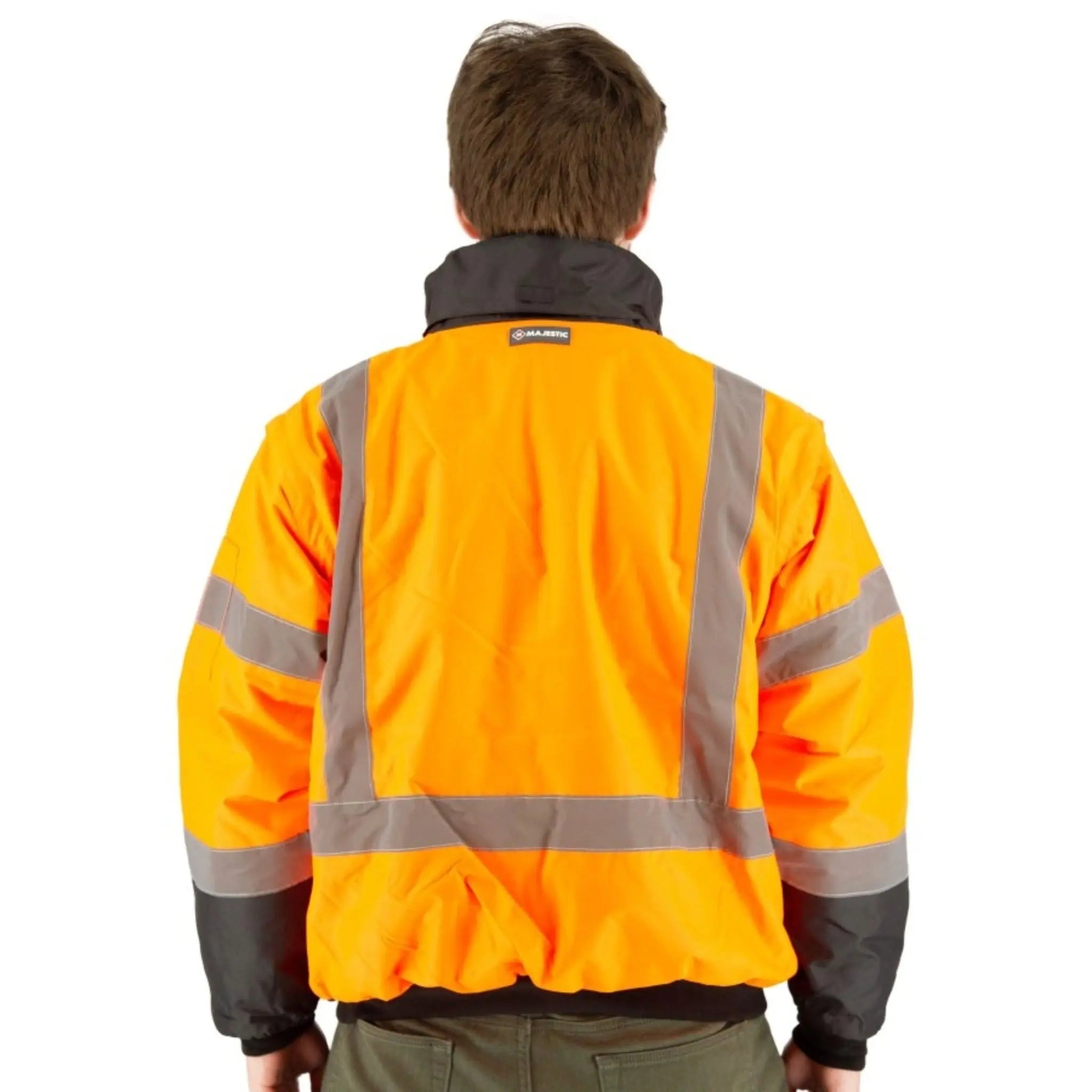 MAJESTIC GLOVE 75-138 High Visibility 8-in-1 Waterproof Jacket with High Visibility Liner-Back