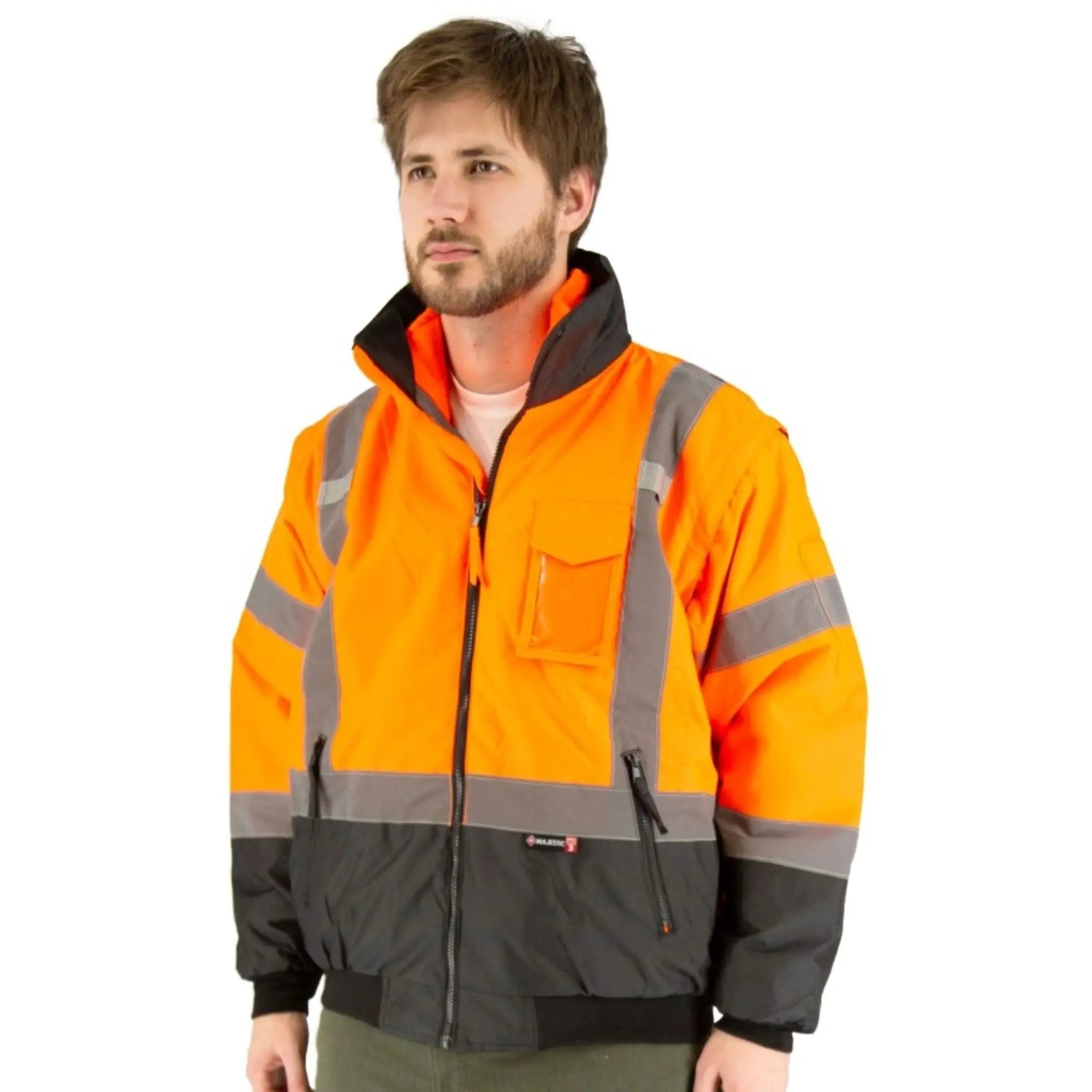 MAJESTIC GLOVE 75-138 High Visibility 8-in-1 Waterproof Jacket with High Visibility Liner-Main-Image