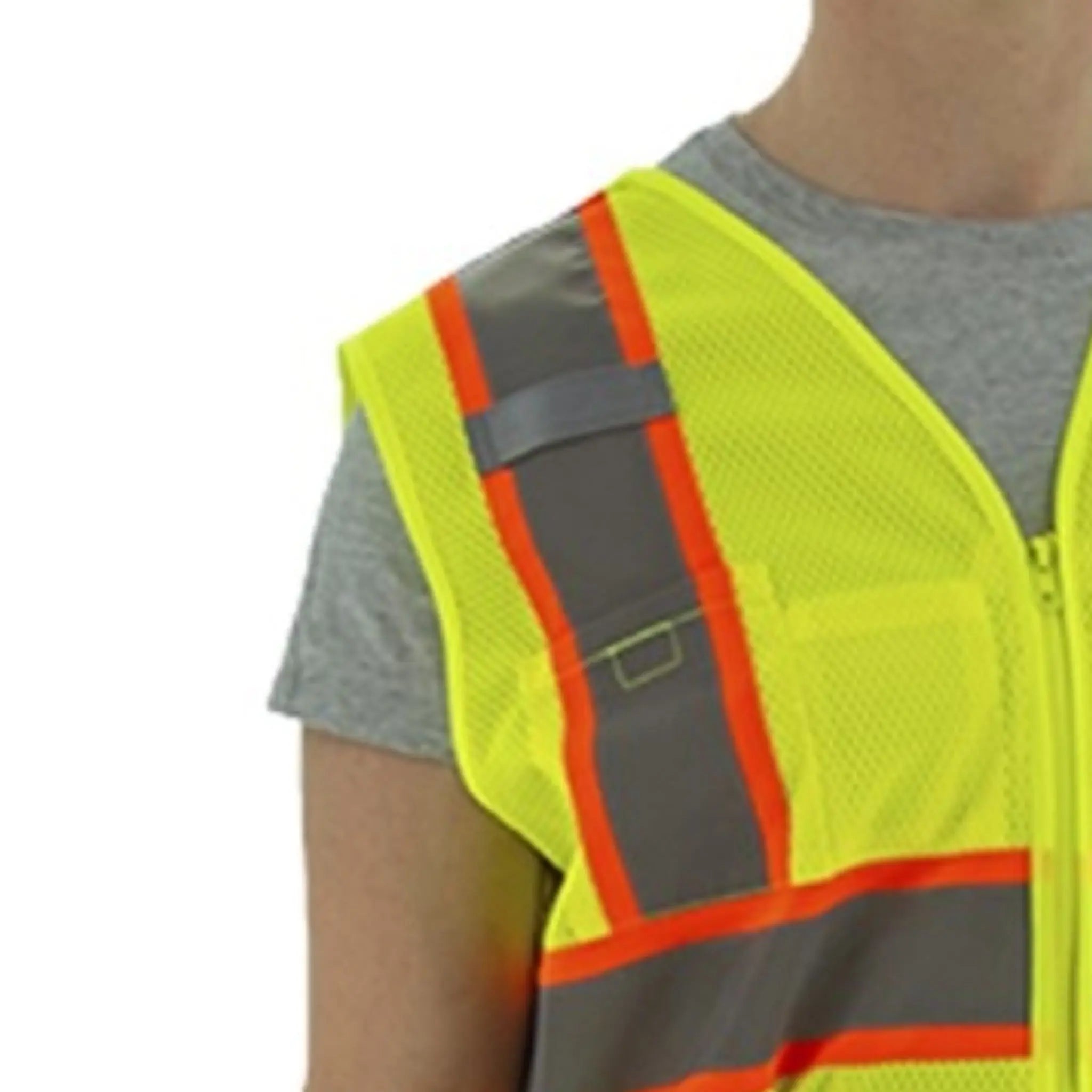 MAJESTIC GLOVE 75-3209W High Visibility Mesh Vest with DOT Striping-top-left