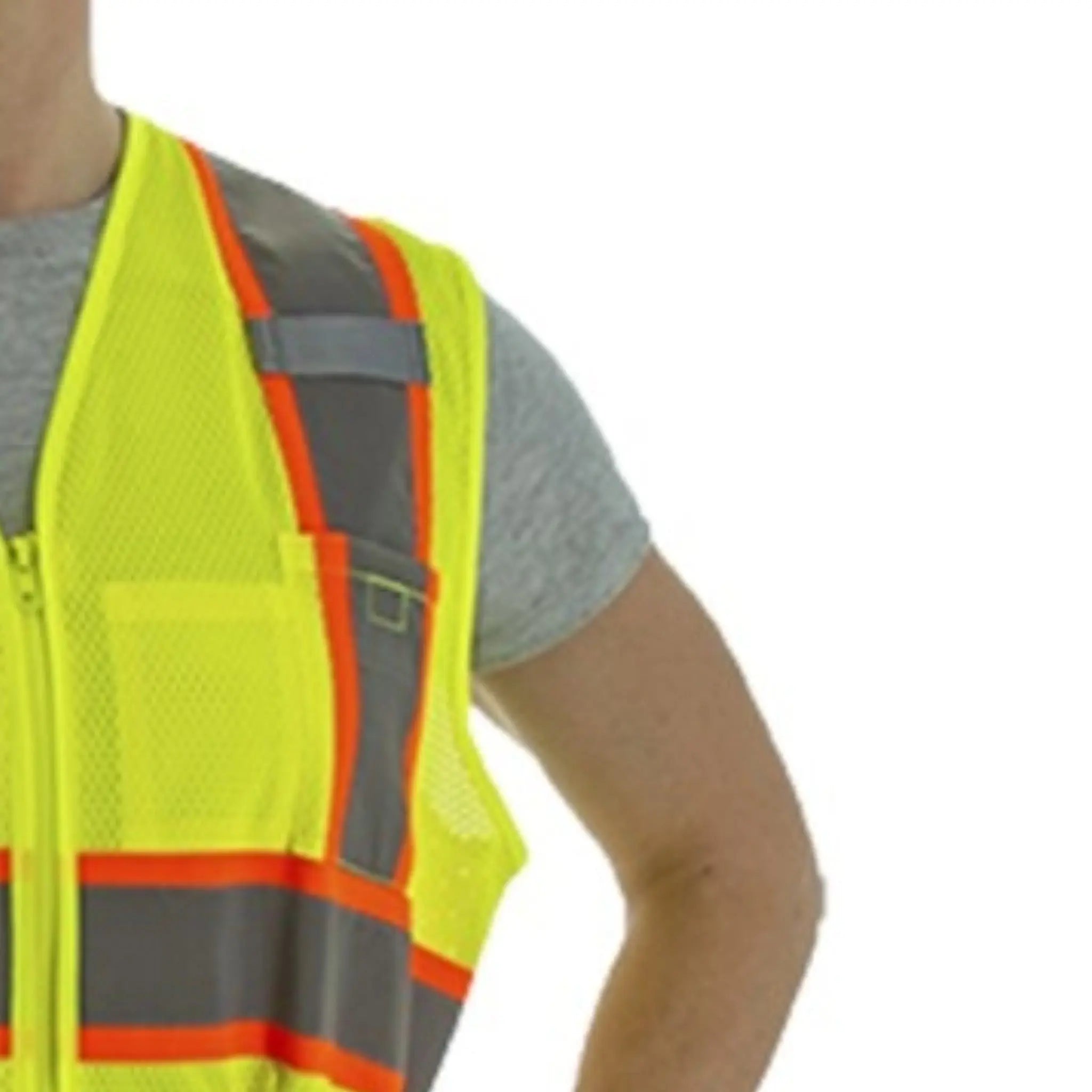 MAJESTIC GLOVE 75-3209W High Visibility Mesh Vest with DOT Striping-top-right