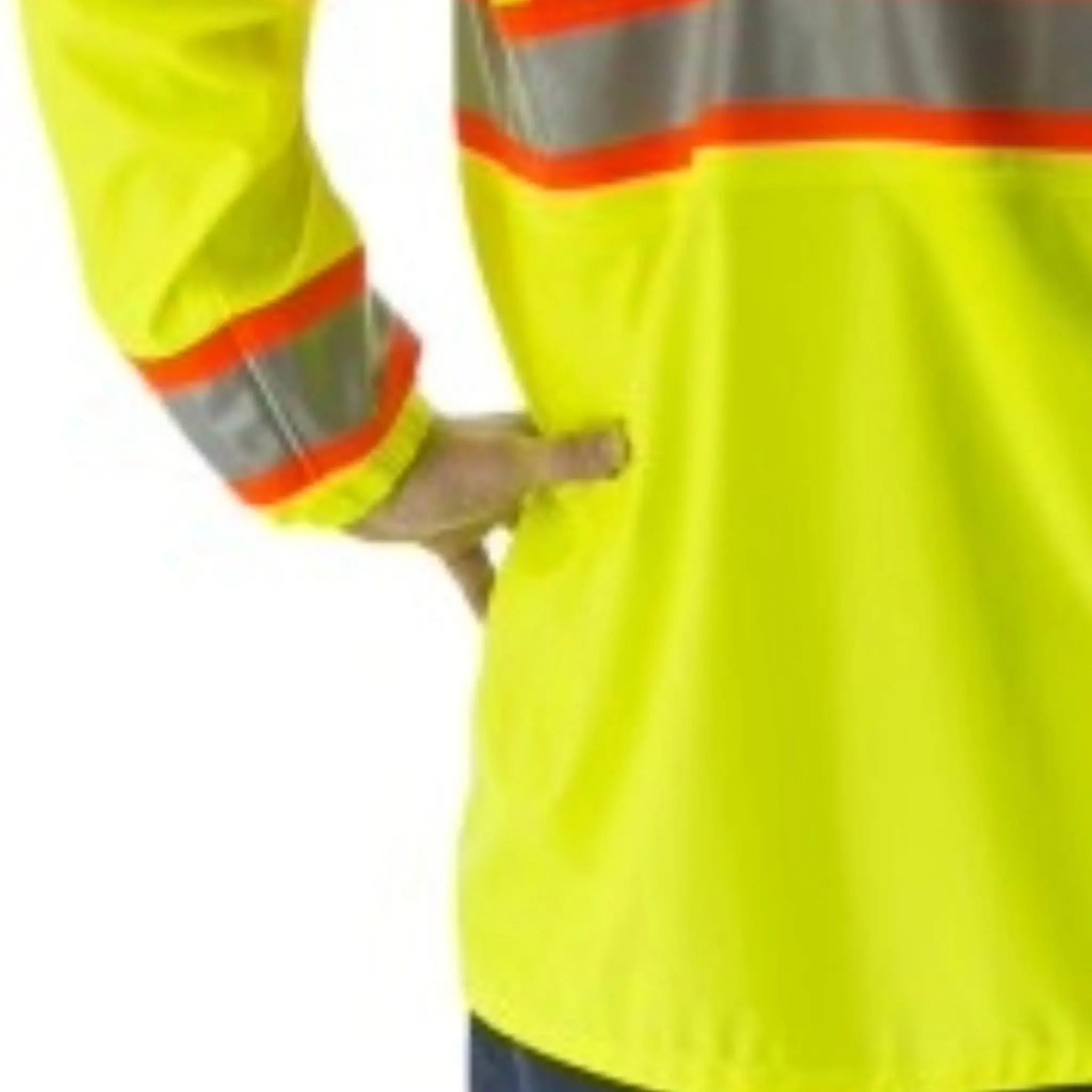 MAJESTIC GLOVE 75-7301 High Visibility Waterproof Rain Jacket with DOT Striping-Back-Low-Right