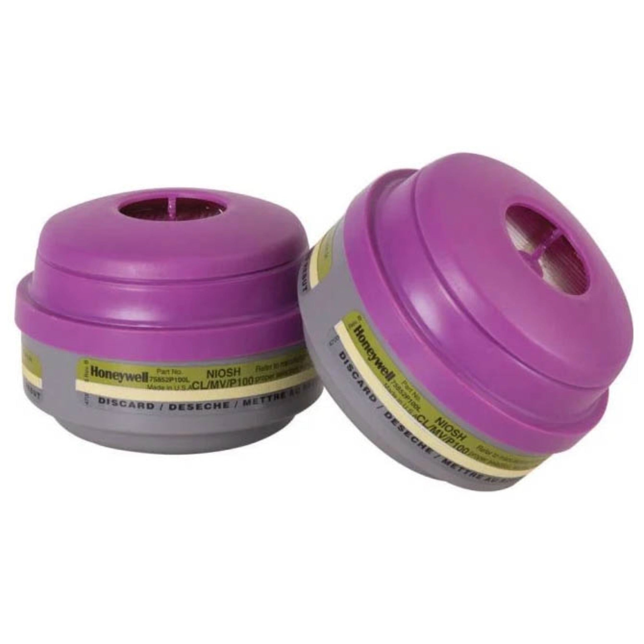 Honeywell North 75852P100L Chlorine/Mercury Vapor Respirator Cartridge and P100 Filter-Main_Image