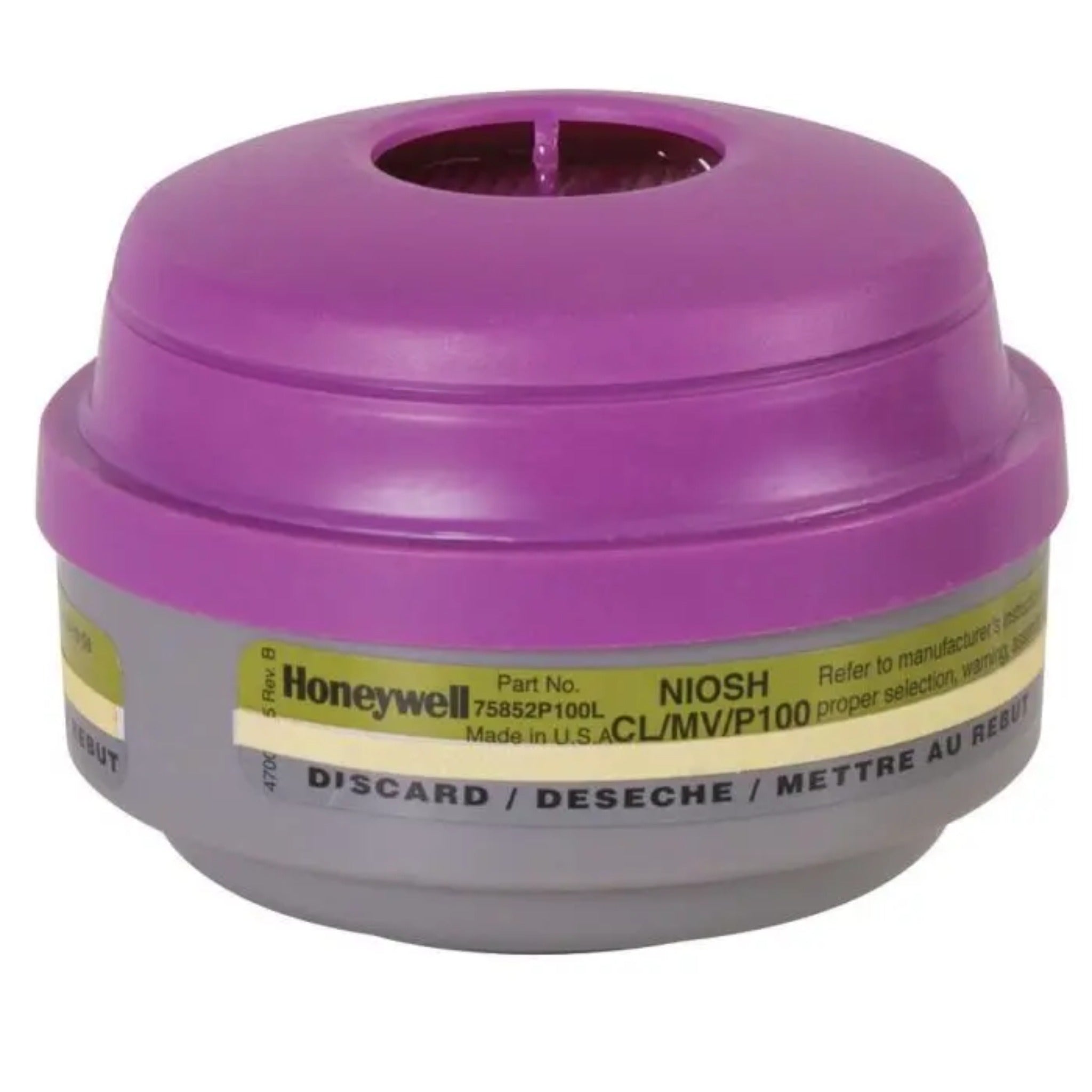 Honeywell North 7582P100L N Series Acid Gas (AG) With P100 Respirator Cartridge, Gray, 1 Pair