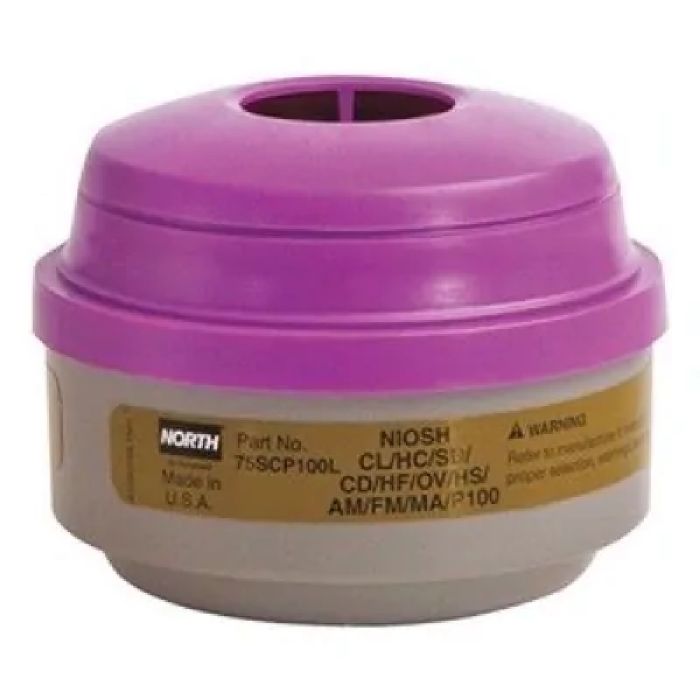 Honeywell North 75SCP100L N Series Defender Multi-Contaminant P100 Respirator Cartridge, Purple, One Size, Pack of 2