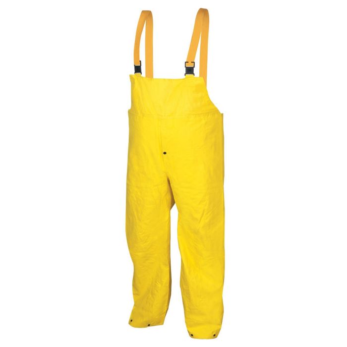 MCR Safety 800BP Waterproof Bib Style Pants With Fly Front, Concord Series Rain Gear, Yellow, 1 Each