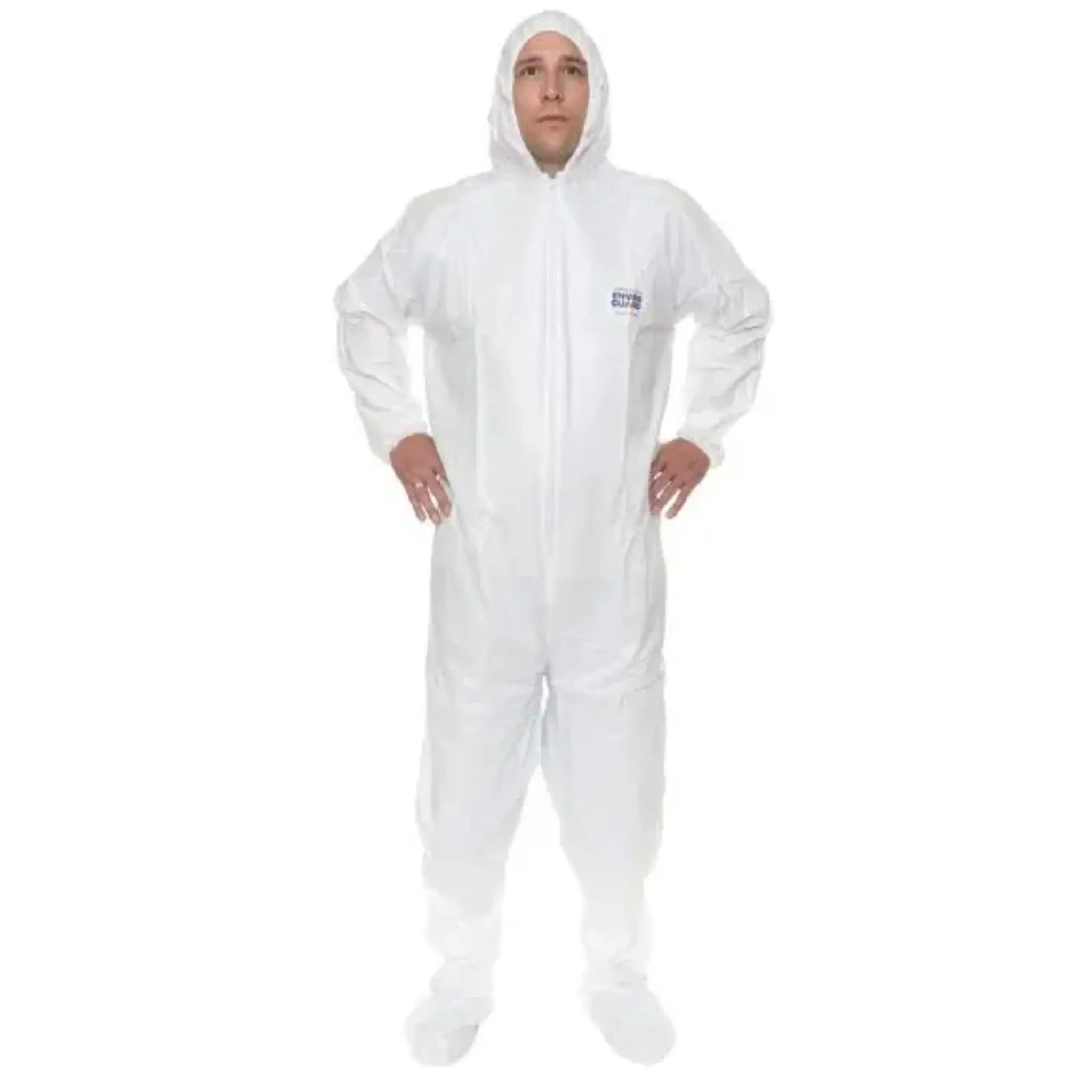International Enviroguard ValuGuard MP 8119 Lightweight Microporous Coverall with Attached Hood and Boot, Elastic Wrist, White, Case of 25-main-image