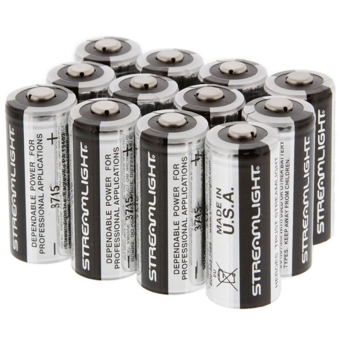 Streamlight CR123A 85177 Lithium Batteries, Silver, One Size, Pack of 12