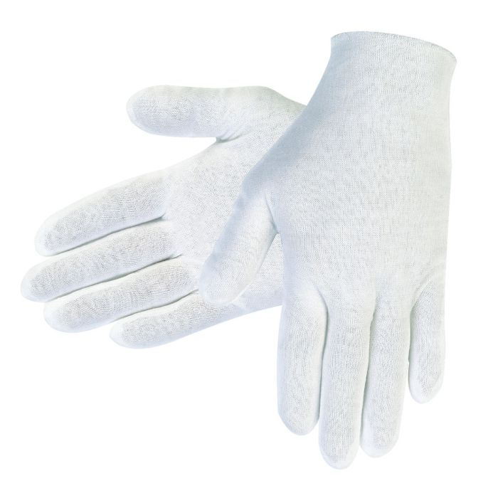 MCR Safety 8600 Lightweight Reversible and Unhemmed Lisle Inspectors Gloves, White, Large, Case of 1200